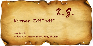 Kirner Zénó névjegykártya
